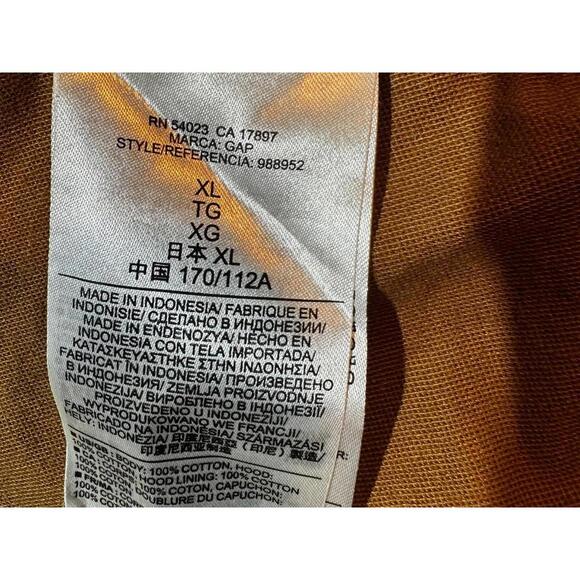 GAP XL Tan Utility Jacket Hooded Cotton Parka - Picture 4 of 6